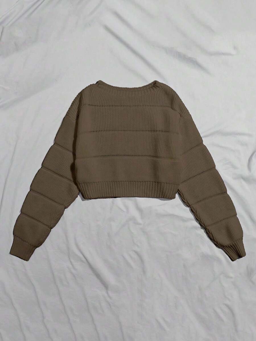 Lune | Cropped Cable Knit Sweater