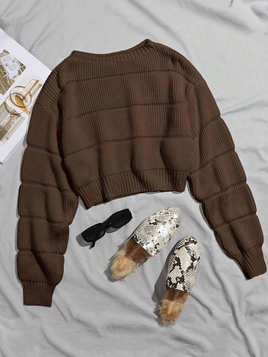 Lune | Cropped Cable Knit Sweater