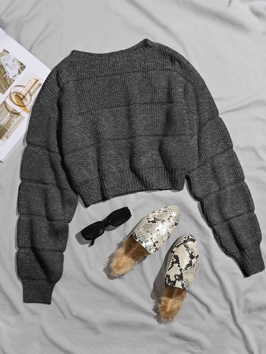 Lune | Cropped Cable Knit Sweater