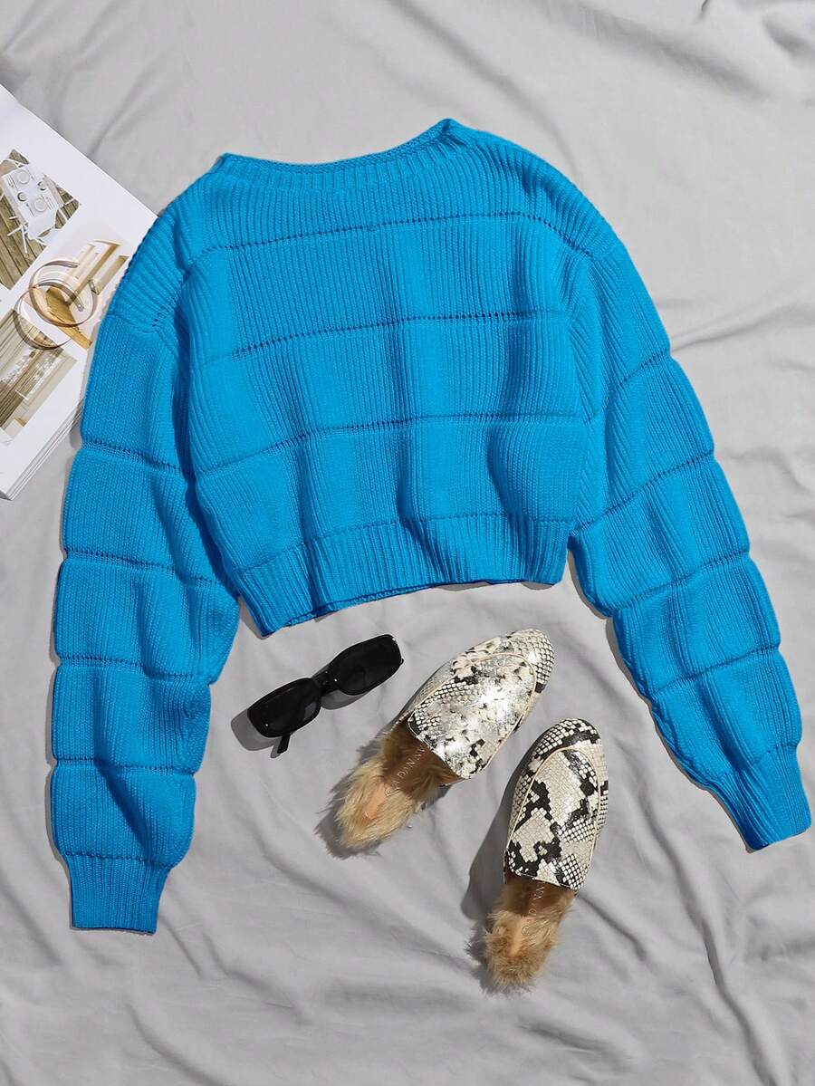 Lune | Cropped Cable Knit Sweater