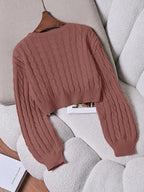 Lune | Cropped Cable Knit Sweater