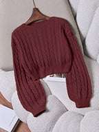 Lune | Cropped Cable Knit Sweater