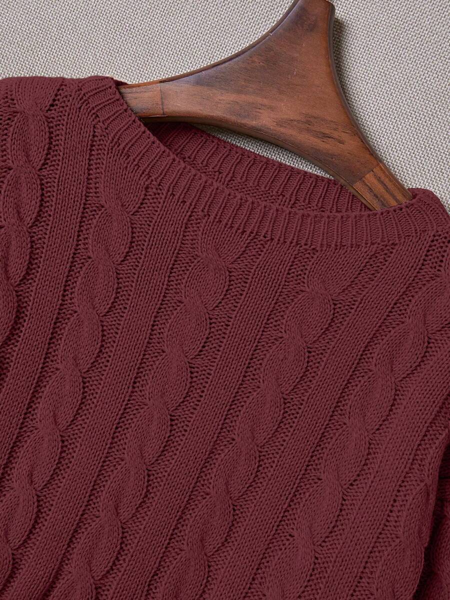 Lune | Cropped Cable Knit Sweater