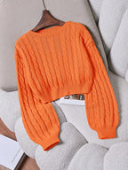 Lune | Cropped Cable Knit Sweater
