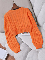Lune | Cropped Cable Knit Sweater
