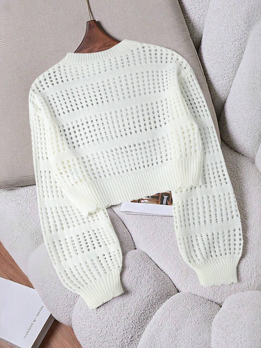 Lune | Cropped Cable Knit Sweater