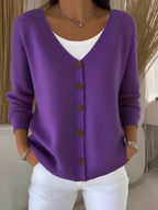 Lyra | Buttoned V-Neck Knit Cardigan