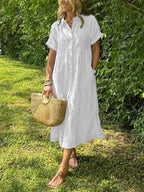 Daphne | Striped Button-Up Dress