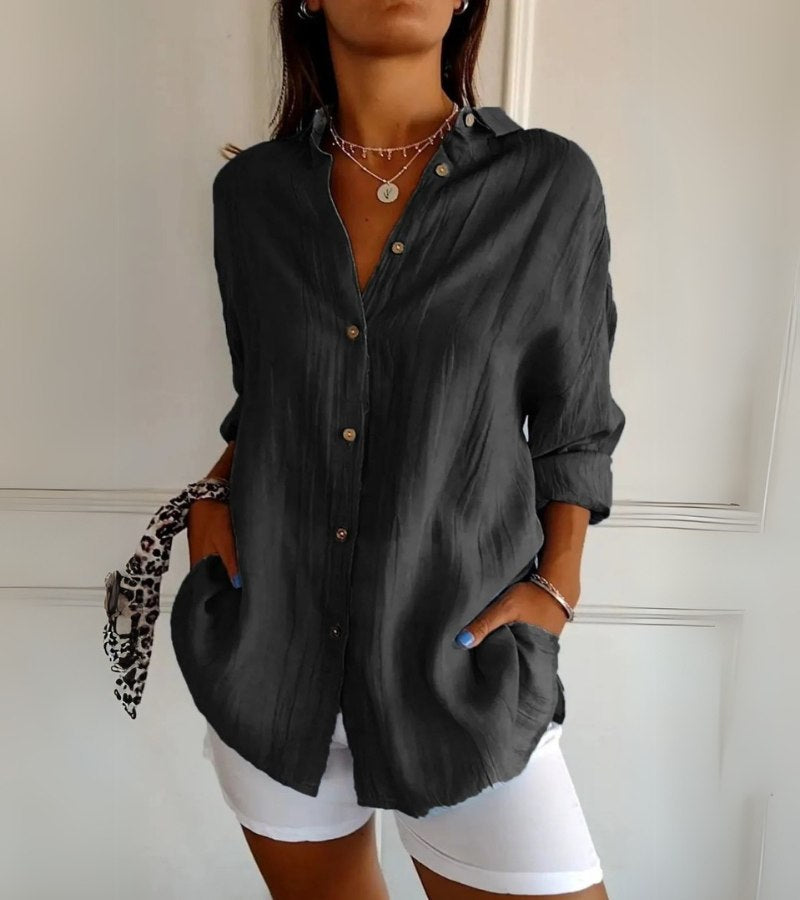 Sonia | Cotton Linen Button Shirt