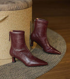 Fulvia | Leather Mid-Heel Ankle Boots