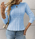 Elisa | Cable Knit Peplum Sweater