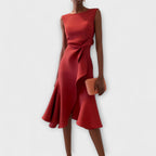 Rita | Draped Asymmetric Midi Dress