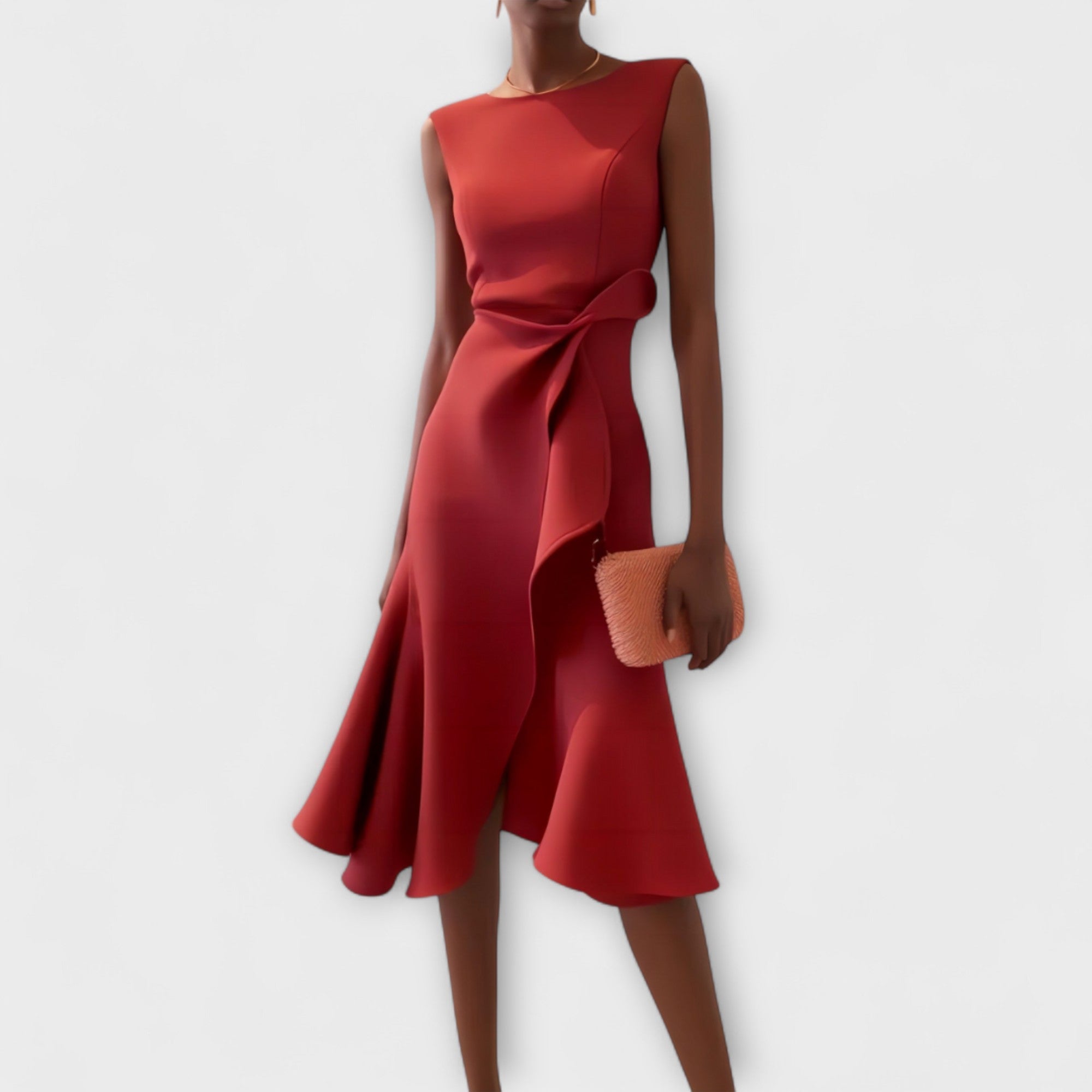 Rita | Draped Asymmetric Midi Dress