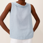 Valerie | Sleeveless Roll Collar Top
