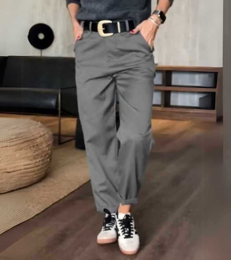 Mathilda | High-Waist Striped Straight-Leg Pants