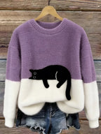 Alva | Cat Print Sweatshirt