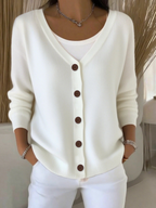 Lyra | Buttoned V-Neck Knit Cardigan