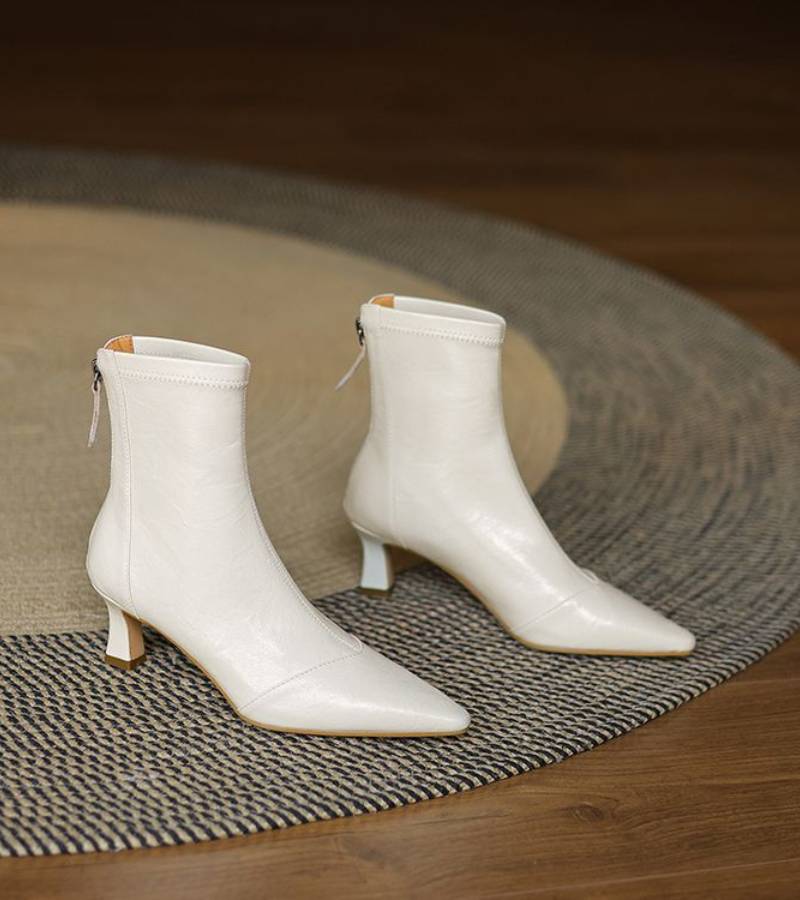 Fulvia | Leather Mid-Heel Ankle Boots