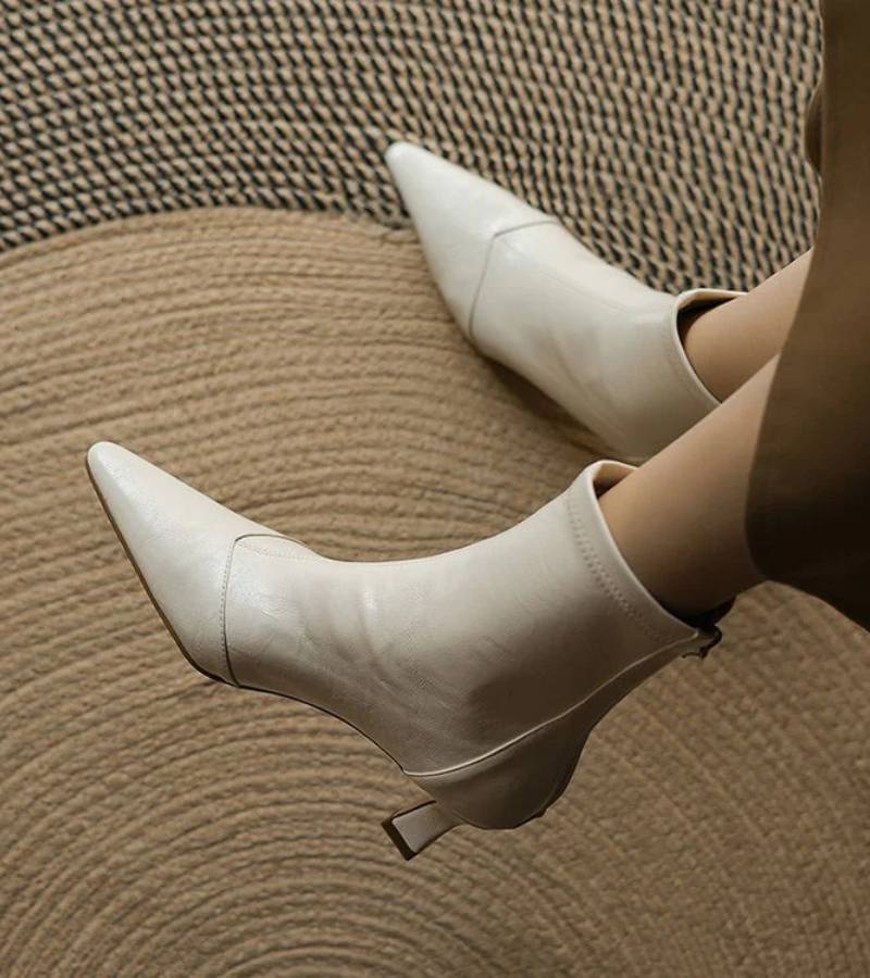 Fulvia | Leather Mid-Heel Ankle Boots
