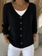 Lyra | Buttoned V-Neck Knit Cardigan