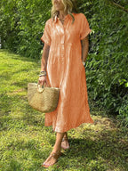 Daphne | Striped Button-Up Dress