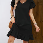 Maëlle | Ruffle Sleeve V-Neck Dress