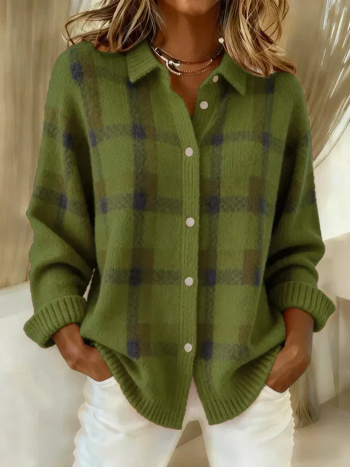 Mirelle | Contrast Plaid Knit Sweater