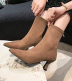 Fulvia | Leather Mid-Heel Ankle Boots