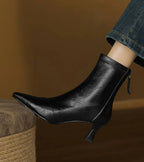 Fulvia | Leather Mid-Heel Ankle Boots