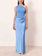 Kimberly | Elegant One-Shoulder Pleated Maxi Dress