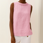 Valerie | Sleeveless Roll Collar Top