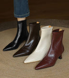 Fulvia | Leather Mid-Heel Ankle Boots