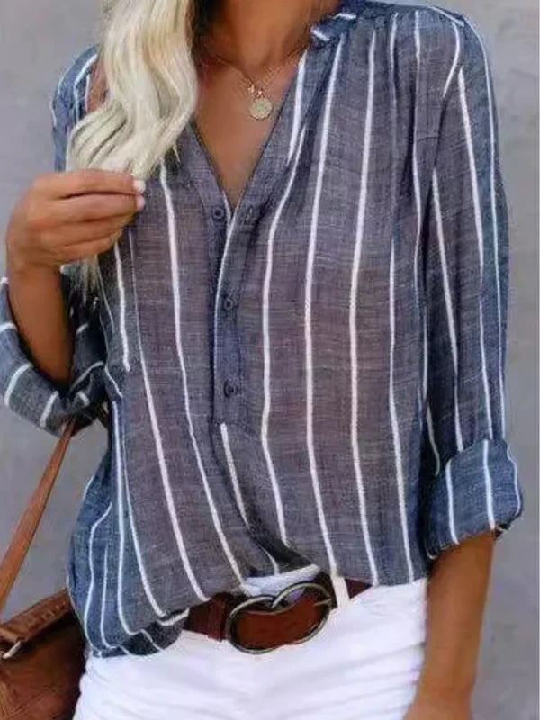 Naia | Striped Button Blouse