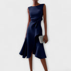Rita | Draped Asymmetric Midi Dress