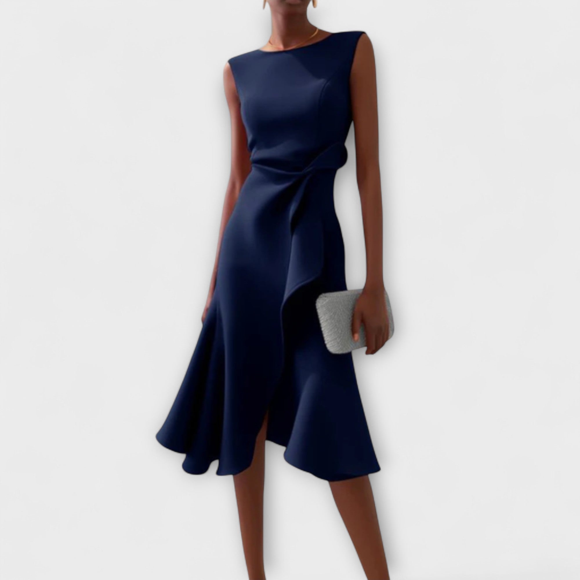 Rita | Draped Asymmetric Midi Dress