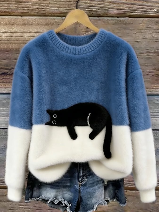 Alva | Cat Print Sweatshirt