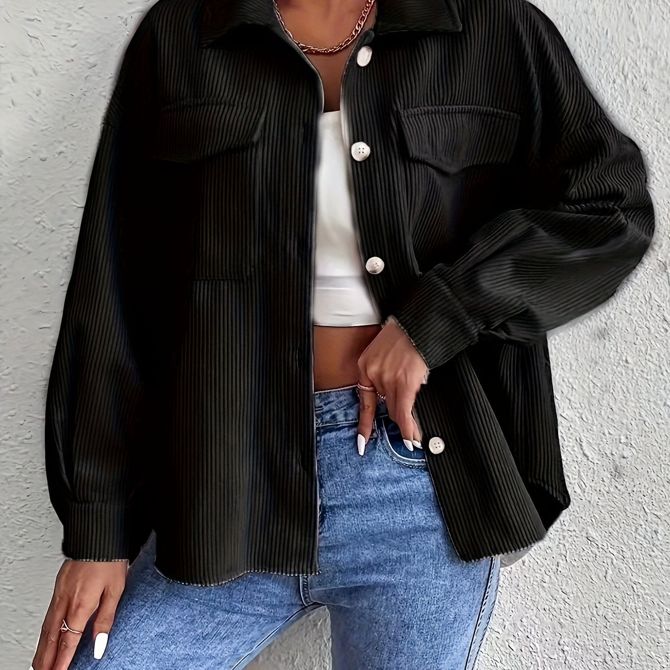 Nadia | Casual Striped Pocket Jacket