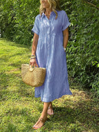 Daphne | Striped Button-Up Dress
