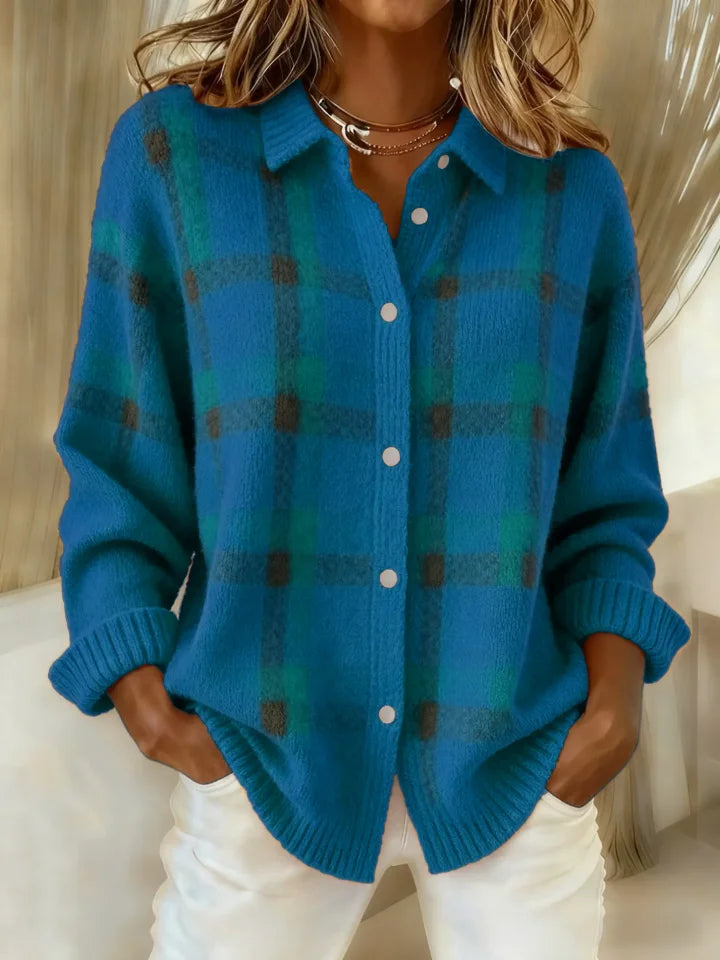 Mirelle | Contrast Plaid Knit Sweater