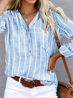 Naia | Striped Button Blouse