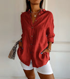 Sonia | Cotton Linen Button Shirt