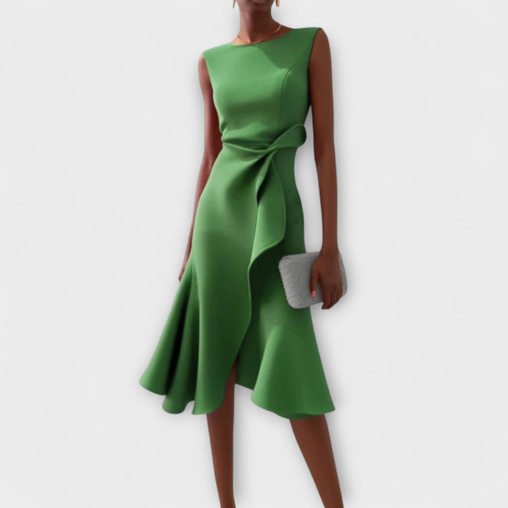 Rita | Draped Asymmetric Midi Dress