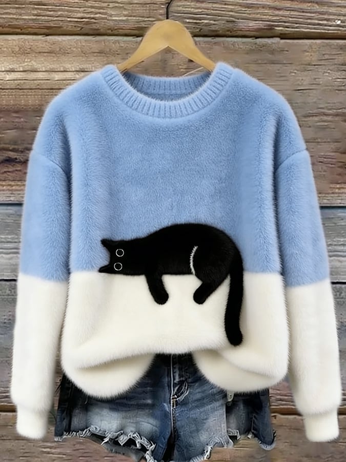 Alva | Cat Print Sweatshirt