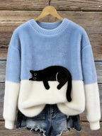 Alva | Cat Print Sweatshirt