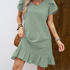 Maëlle | Ruffle Sleeve V-Neck Dress