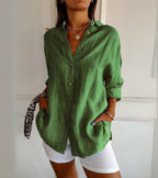 Sonia | Cotton Linen Button Shirt