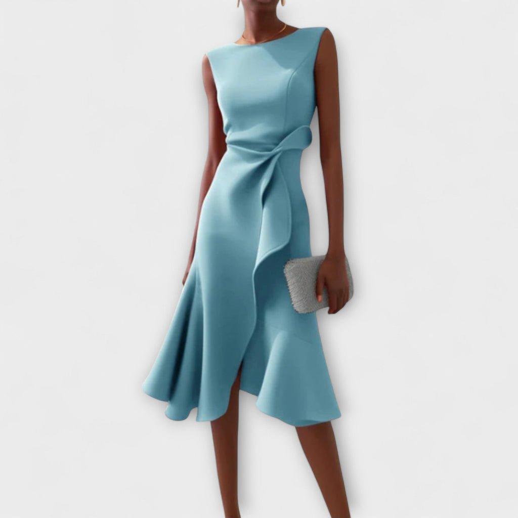 Rita | Draped Asymmetric Midi Dress