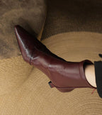 Fulvia | Leather Mid-Heel Ankle Boots