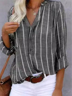 Naia | Striped Button Blouse