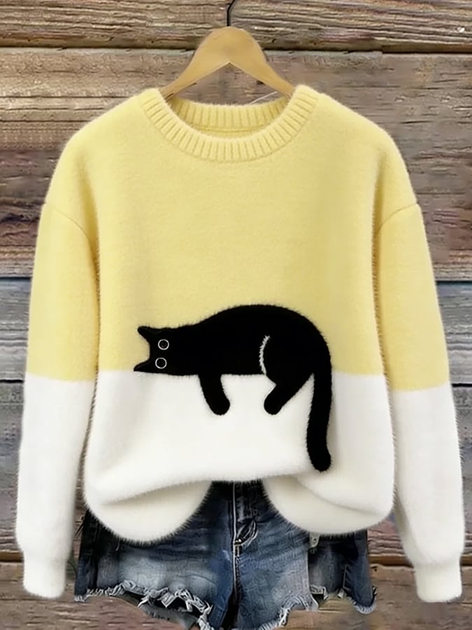 Alva | Cat Print Sweatshirt